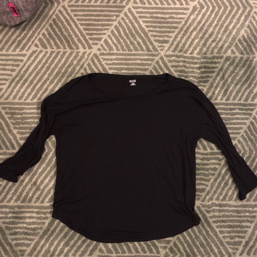 a.n.a. Black 3/4 length shirt